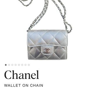 CHANEL wallet on a chain SILVER